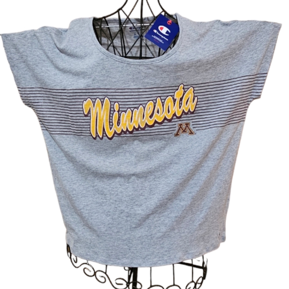 Champion University of Minnesota Tee, Grey, sz XL, short sleeve athletic wear